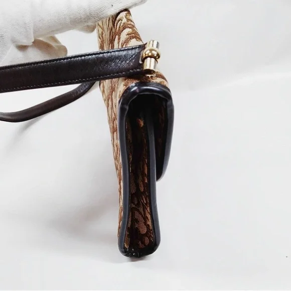 Dior Trotter Canvas and leather Brown and Black Monogram Shoulder Bag - Picture 3 of 5